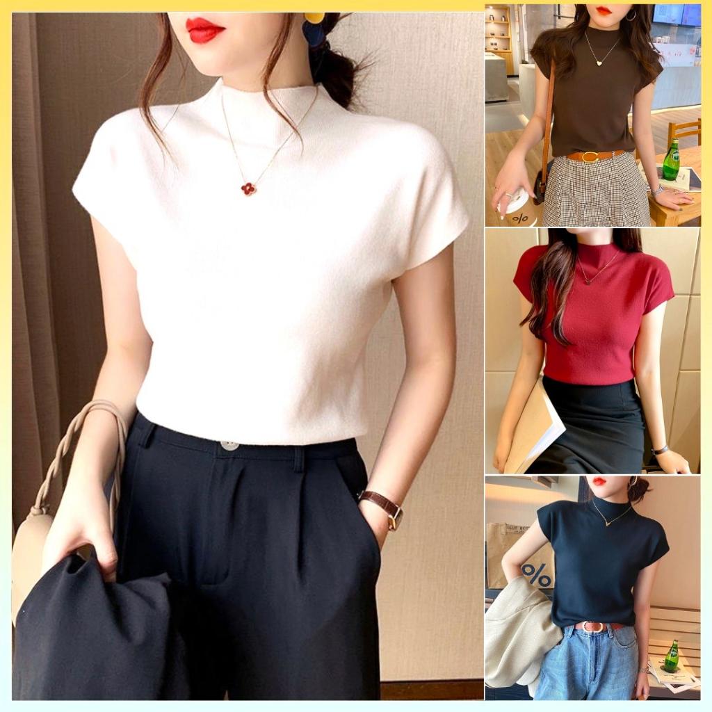 Áo len nữ Montoghi dệt kim Quảng Châu CỔ CAO VAI HẾN loại 1 sang trọng và thanh lịch