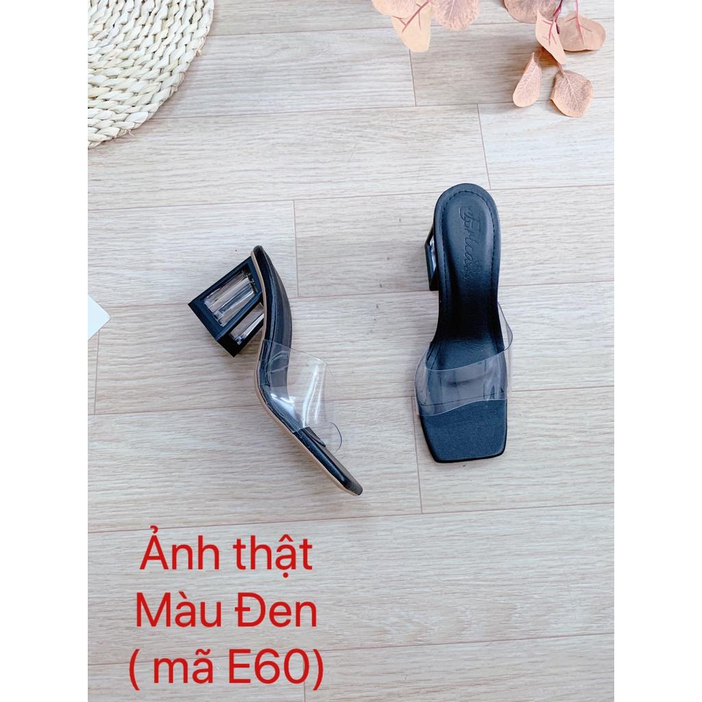 Guốc nữ gót 7 phân quai trong gót trong sang chảnh