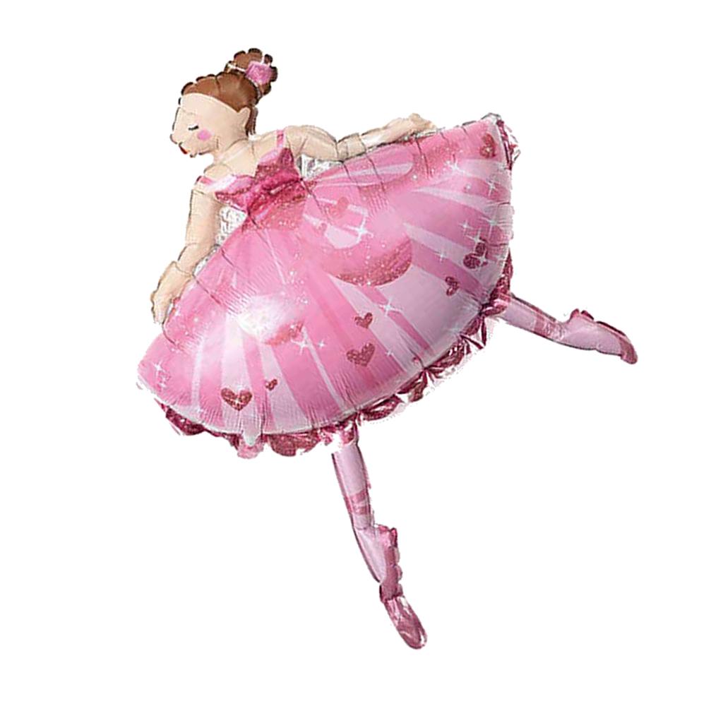 2X Ballet Dancing Girl Foil Balloon Baby Shower Christening Party Decor Pink