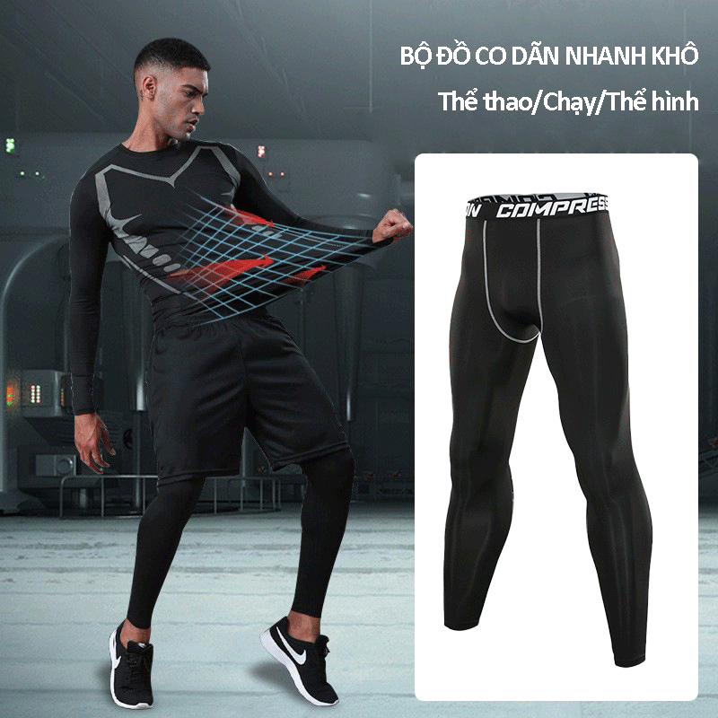 Quần Giữ Nhiệt Pro Compression - Quần Legging Nam (Dáng Dài)