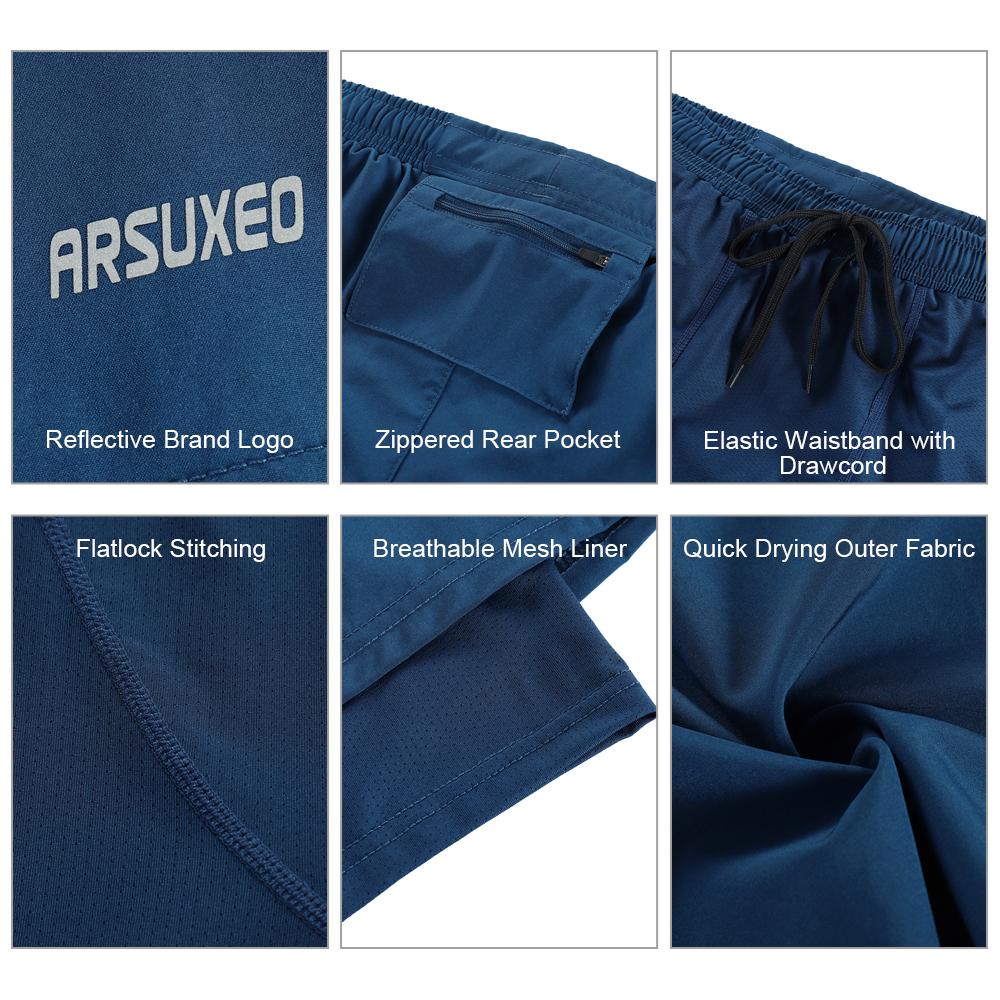 Quần short chạy bộ nam, quần đùi nam 2 lớp khô nhanh thoáng khí