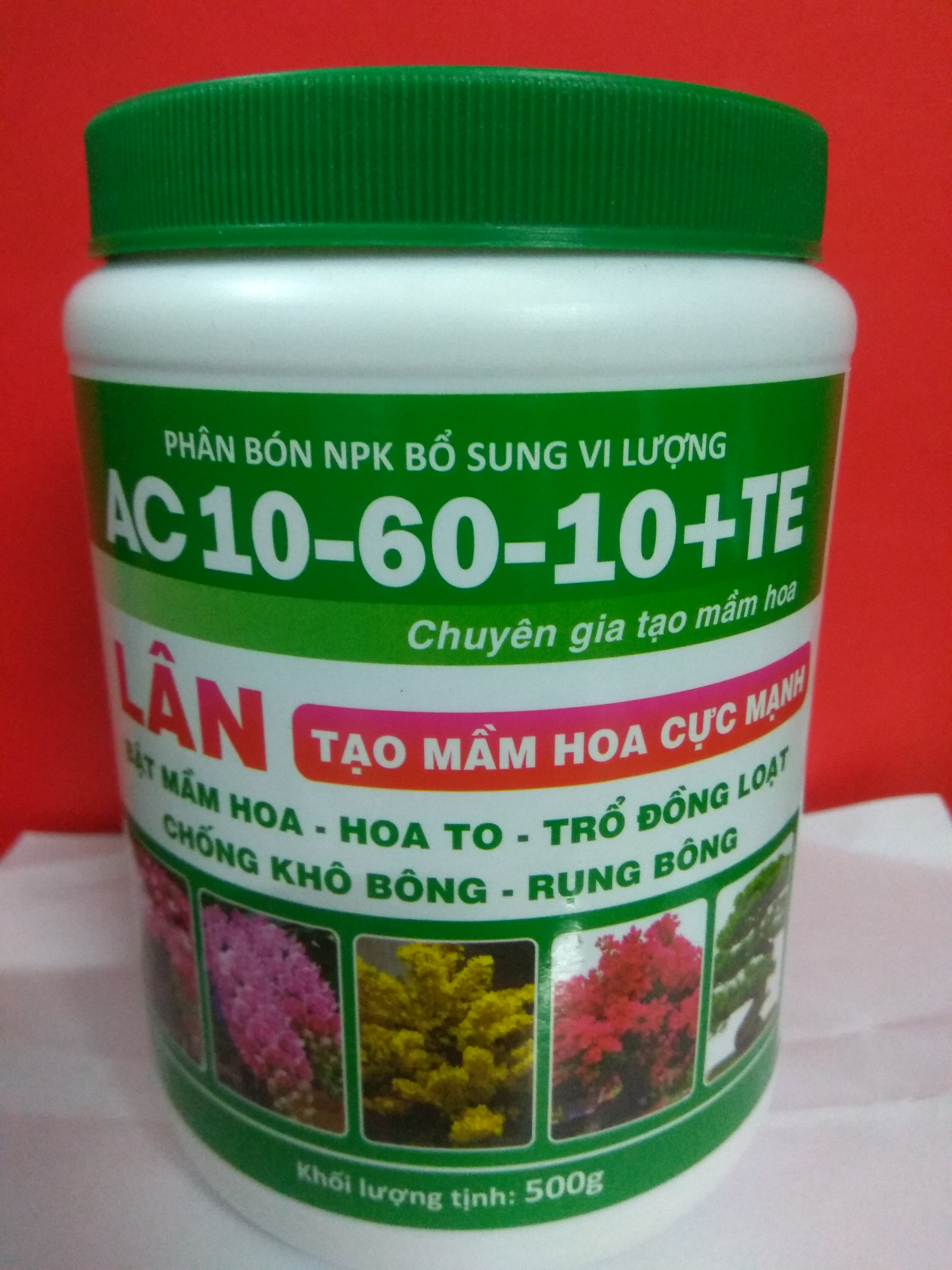 Phân bón NPK bổ sung vi lượng AC 10-60-10 +TE tạo mầm hoa cực mạnh - chai 500 gram