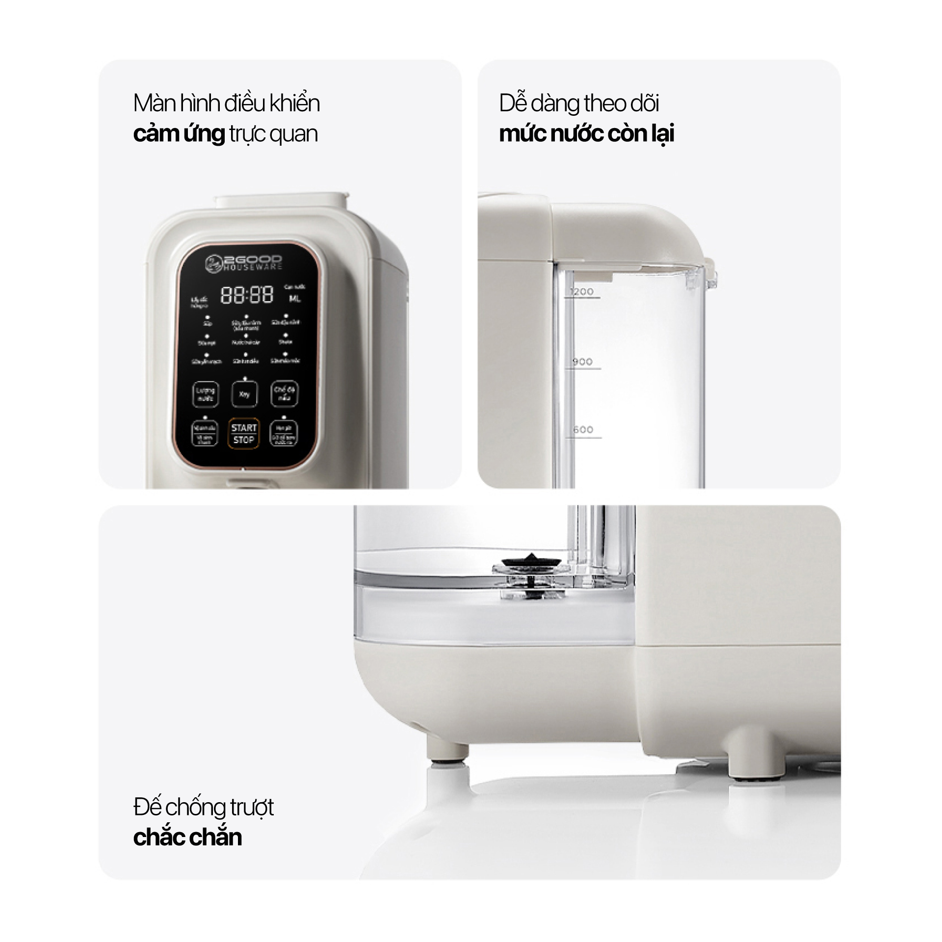 Máy Làm Sữa Hạt Tự Động 2GOOD SONA i8 - Tự Động Nấu, Tự Động Vệ Sinh, Khử Sạch Vi Khuẩn Và Mùi Thực Phẩm - Hàng Chính Hãng