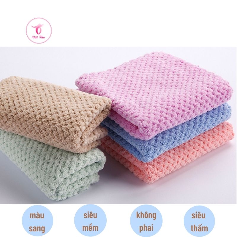 Khăn mặt cao cấp Việt Thư, khăn mặt sợi microfiber ngoại nhập siêu mềm, siêu thấm - Hàng Chính Hãng