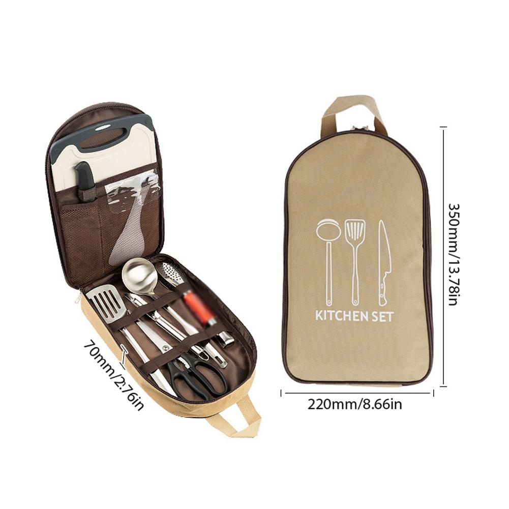 Túi đựng dụng cụ nấu ăn di động cắm trại ngoài trời, vải Oxford Fabress