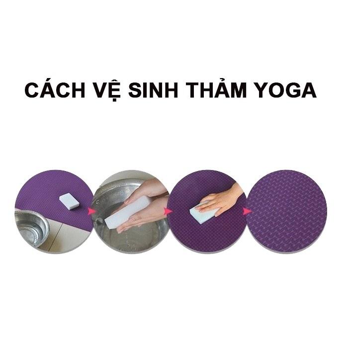 Thảm tập yoga chống trượt, thảm tập gym tại nhà tập thể dục chất liệu TPE 2 lớp 8mm cao cấp chống trơn tuyệt đối