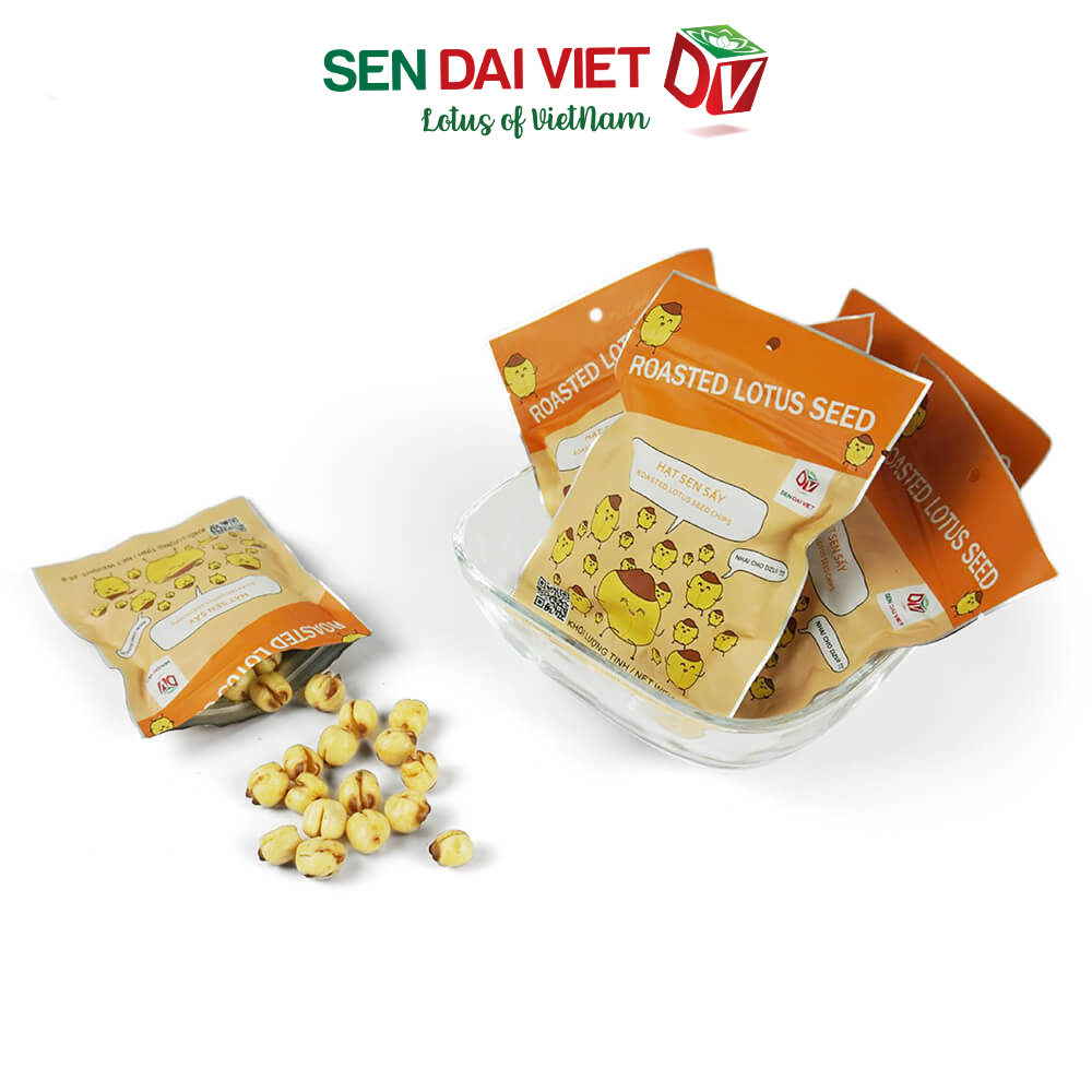 Hạt Sen Sấy- Nguyên vị, Vị Gà Cay, ĐV- Sen Đại Việt,- 2 Gói- Gói 25g