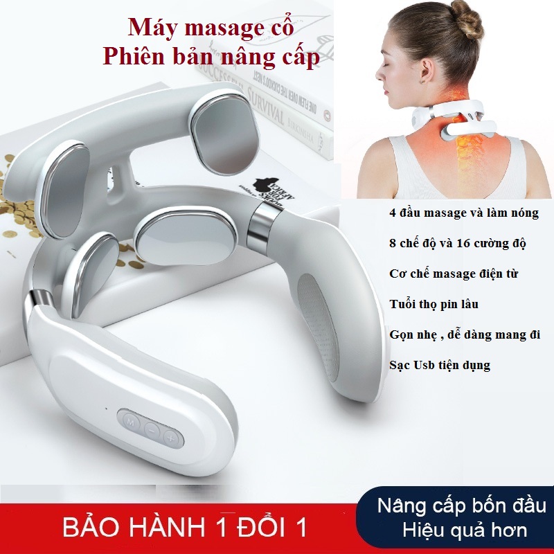 Máy Massage Cổ Vai Gáy Cột Sống 4 Đầu Công Nghệ Nhật Bản