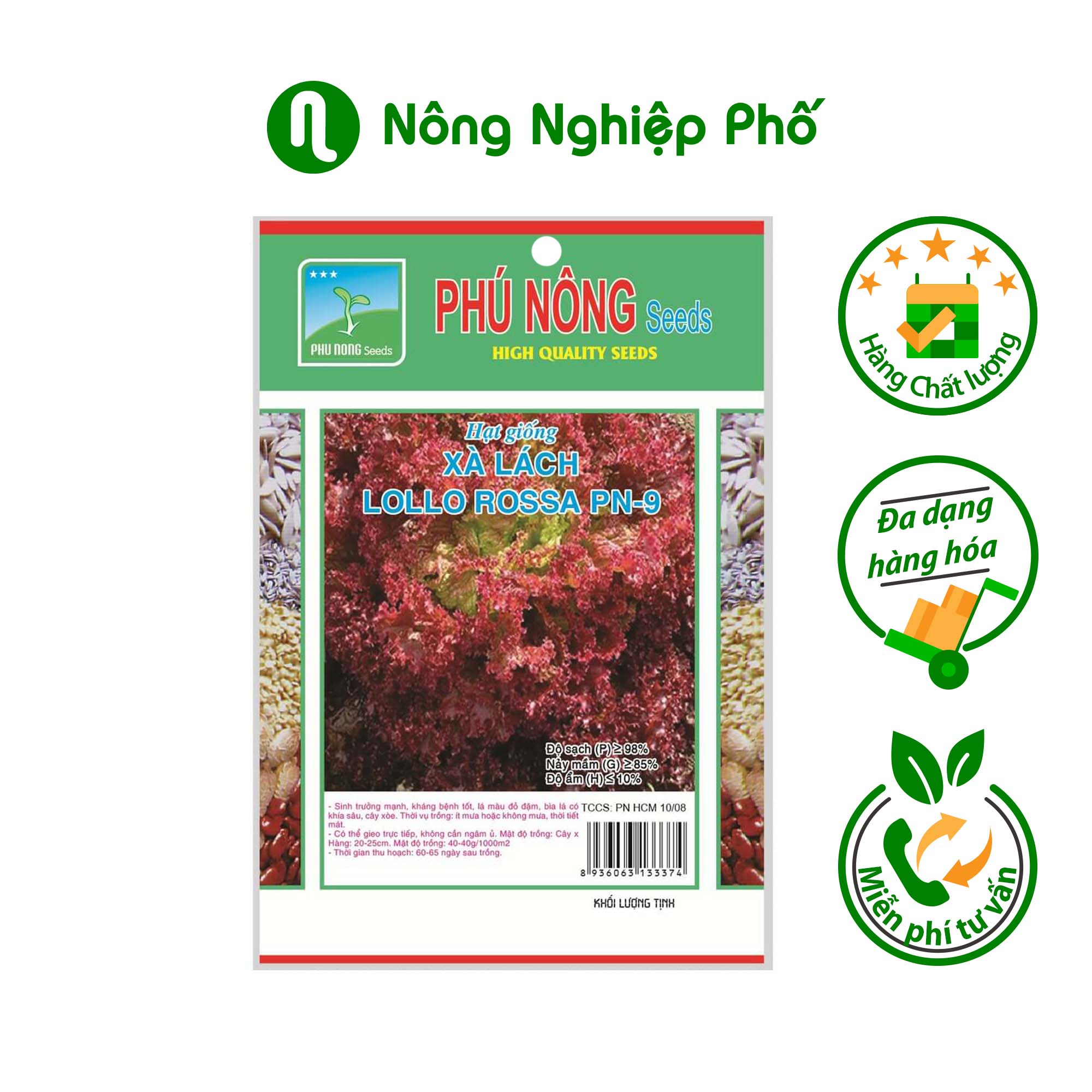 Hạt giống xà lách Lollo Rossa PN 9 | Lettuce Lollo Rossa