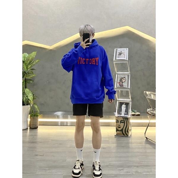 hoodie xanh dương hoodie unisex victory