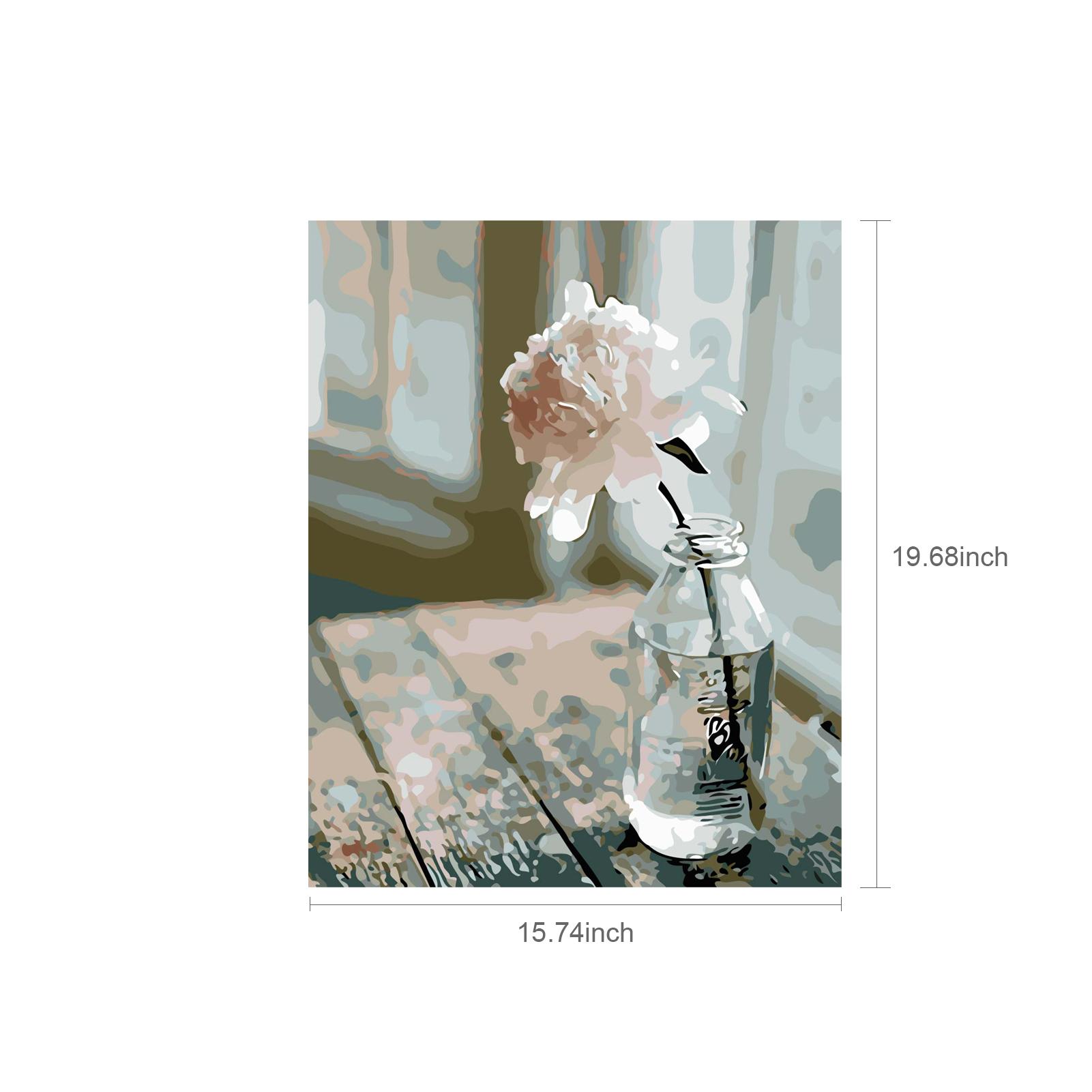 Tranh sơn dầu tự làm 16 x 20 inch có số thứ tự dễ dàng vẽ và sơn, mẫu in hoa