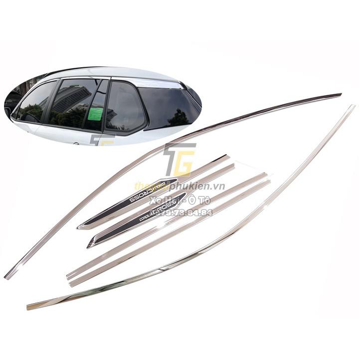Nẹp viền cong kính INOX Toyota Corolla Cross 2020