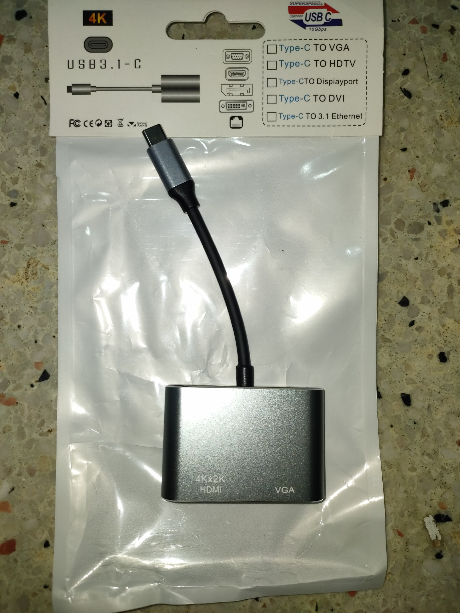 Cáp Chuyển Đổi USB Type-C Sang VGA HDMI 30843 (15cm)