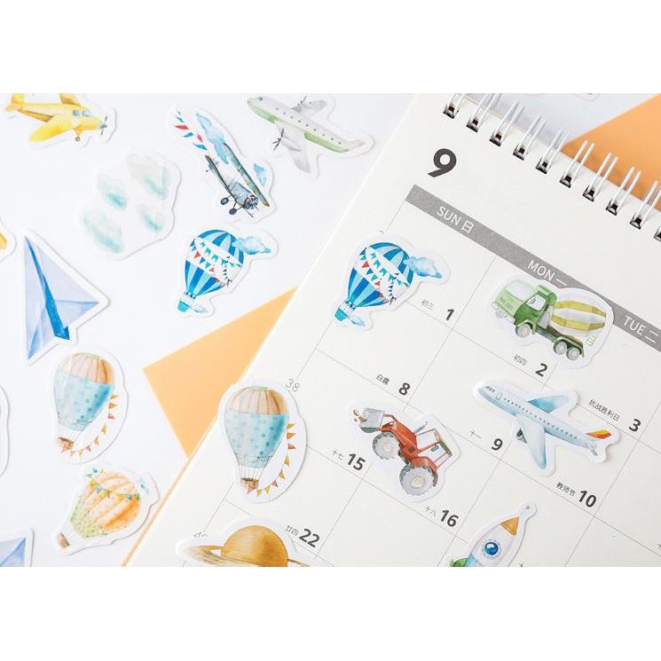 Bộ 46 Sticker Hàn Quốc hoạt hình dán trang trí E34