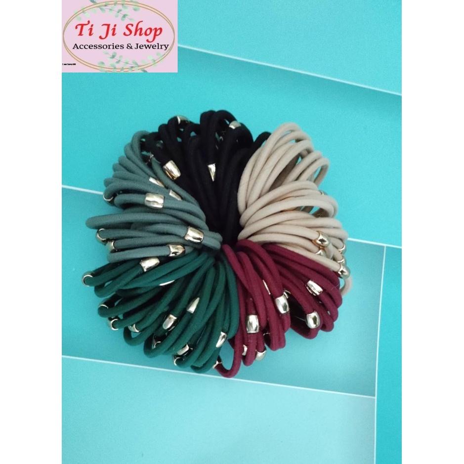 10 sợi Thun cột tóc Hàn Quốc trơn mềm mịn dày