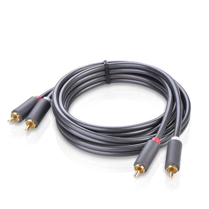 Cáp Audio 2 đầu RCA UGREEN AV104 dài 3m 10519 (Đen) - Hàng chính hãng