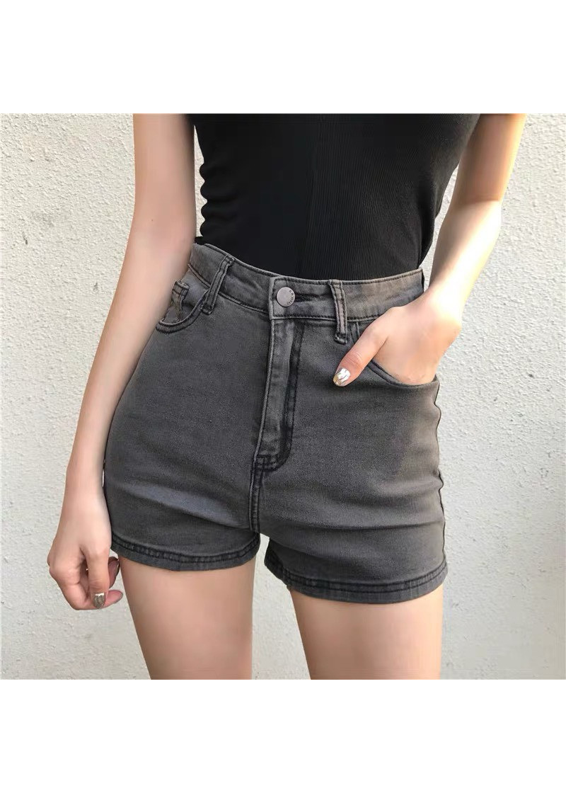 QUẦN SHORT JEAN NỮ BIG SIZE XÁM TRƠN CO DÃN MẠNH 2900
