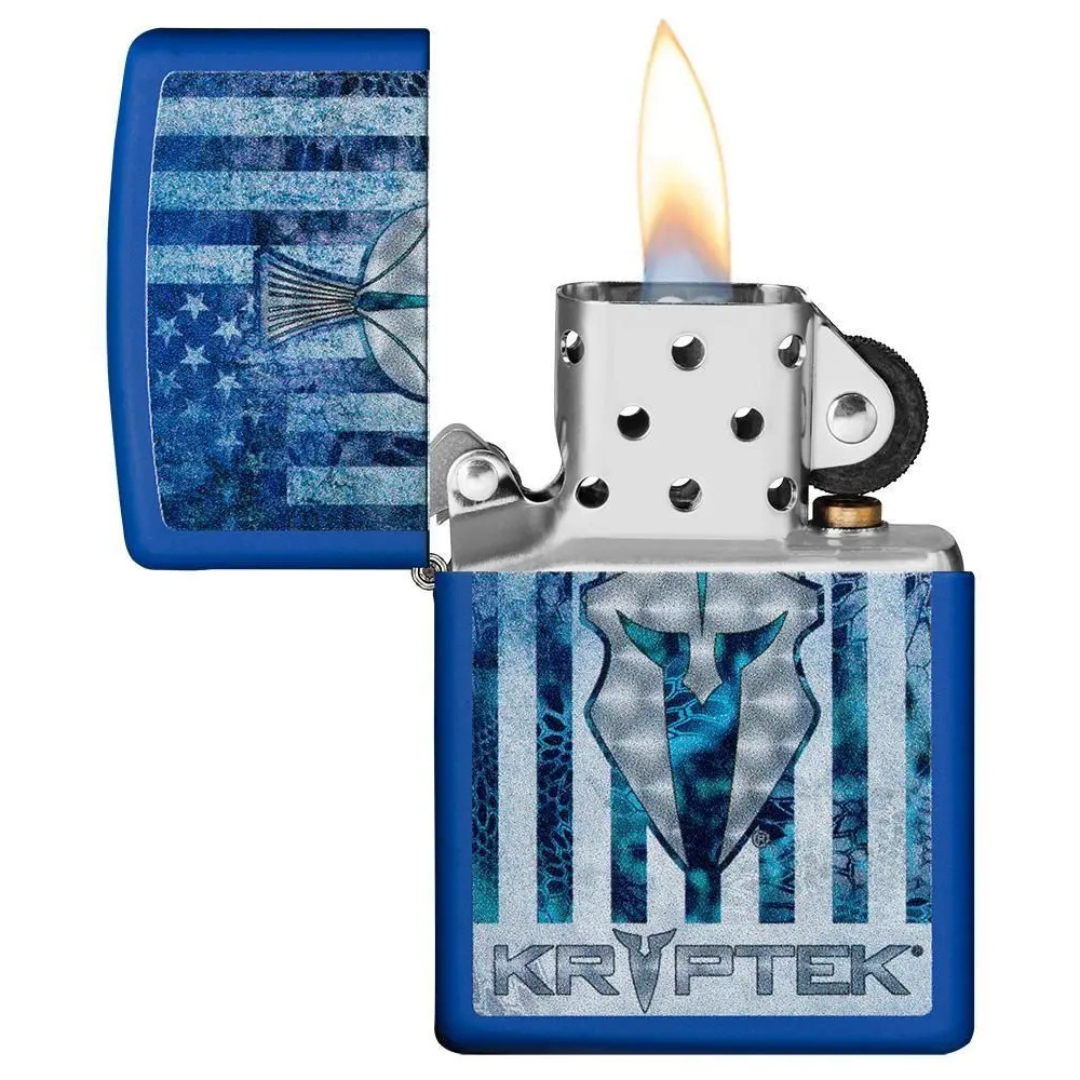 Zippo Kryptek Mũ Chiến Binh Spartan - Bật Lửa Zippo Mỹ Màu Xanh Blue Rằn Ri Cực Ngầu, Quà Tặng Cho Nam (Bảo Hành Trọn Đời)