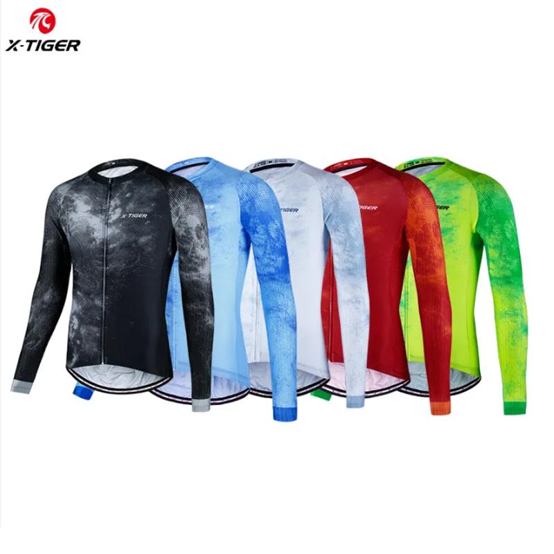 Áo xe đạp X-Tiger nâng cấp phù hợp với quần áo xe đạp áo dài tay dài Color: Blue Size: XL
