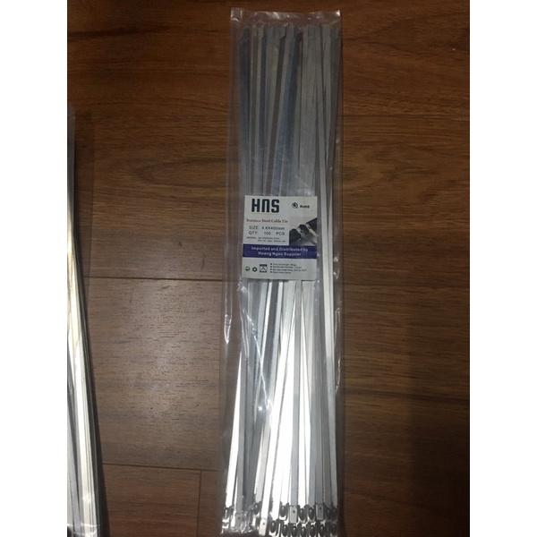 Túi 100 sợi dây rút inox 304 trơn, chịu lực, chịu nhiệt 40cm size 4,6x400mm
