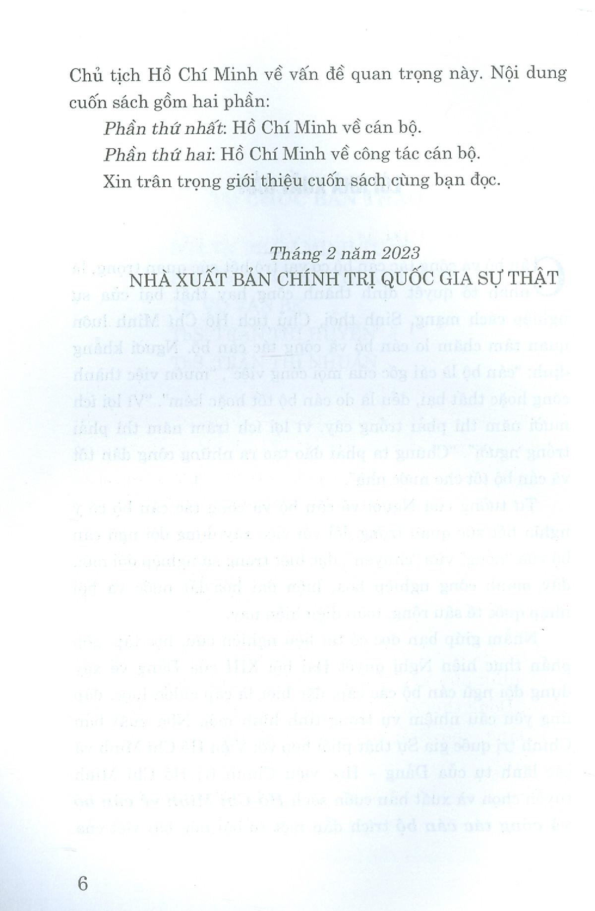 Hồ Chí Minh - Về Cán Bộ Và Công Tác Cán Bộ