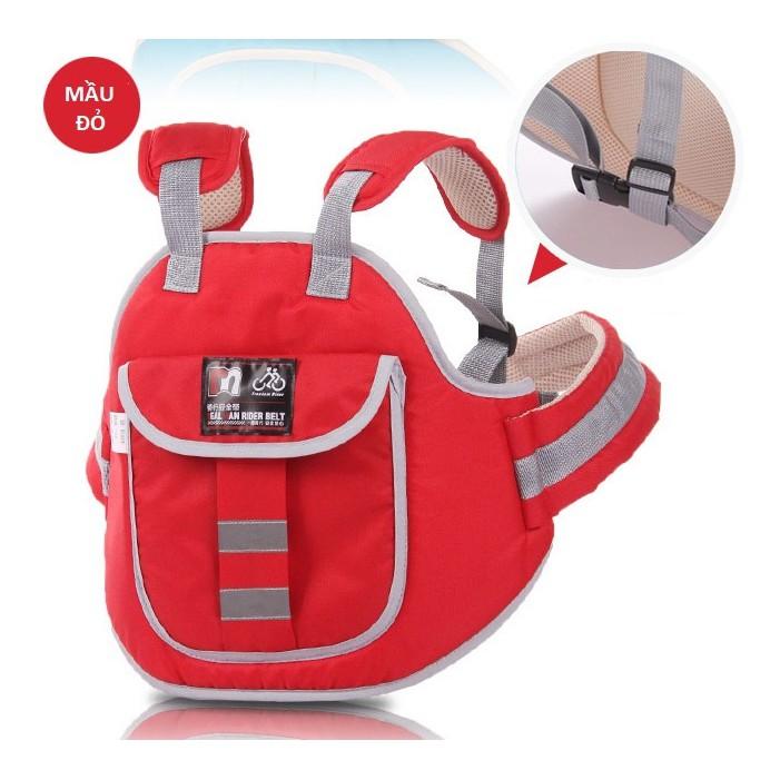 Đai an toàn đi xe máy cho bé - Siêu Bền Chắc - Đỏ chấm bi