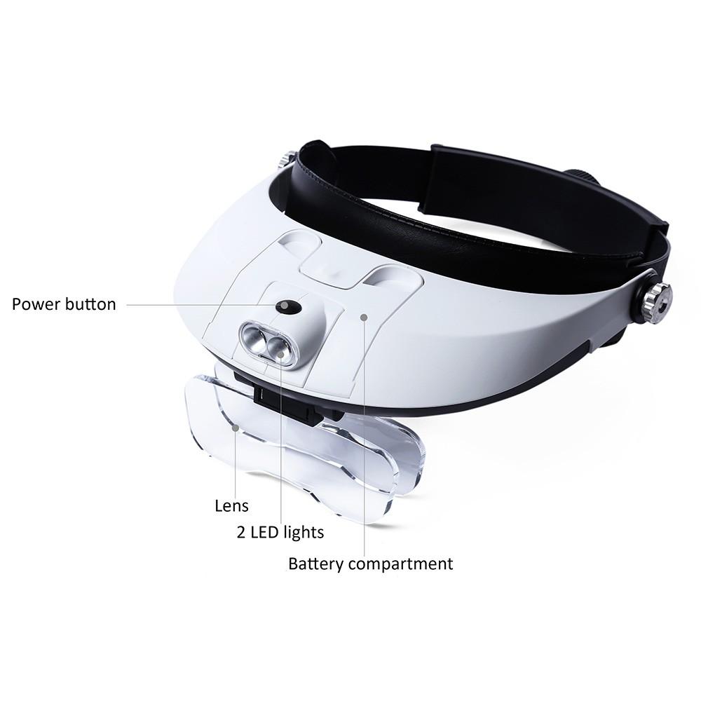 Kính lúp đeo đầu có đèn led chiếu sáng V4