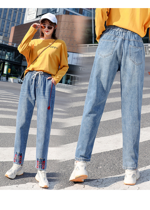 Quần jean baggy BIG SIZE thêu hàng chuẩn QBD20