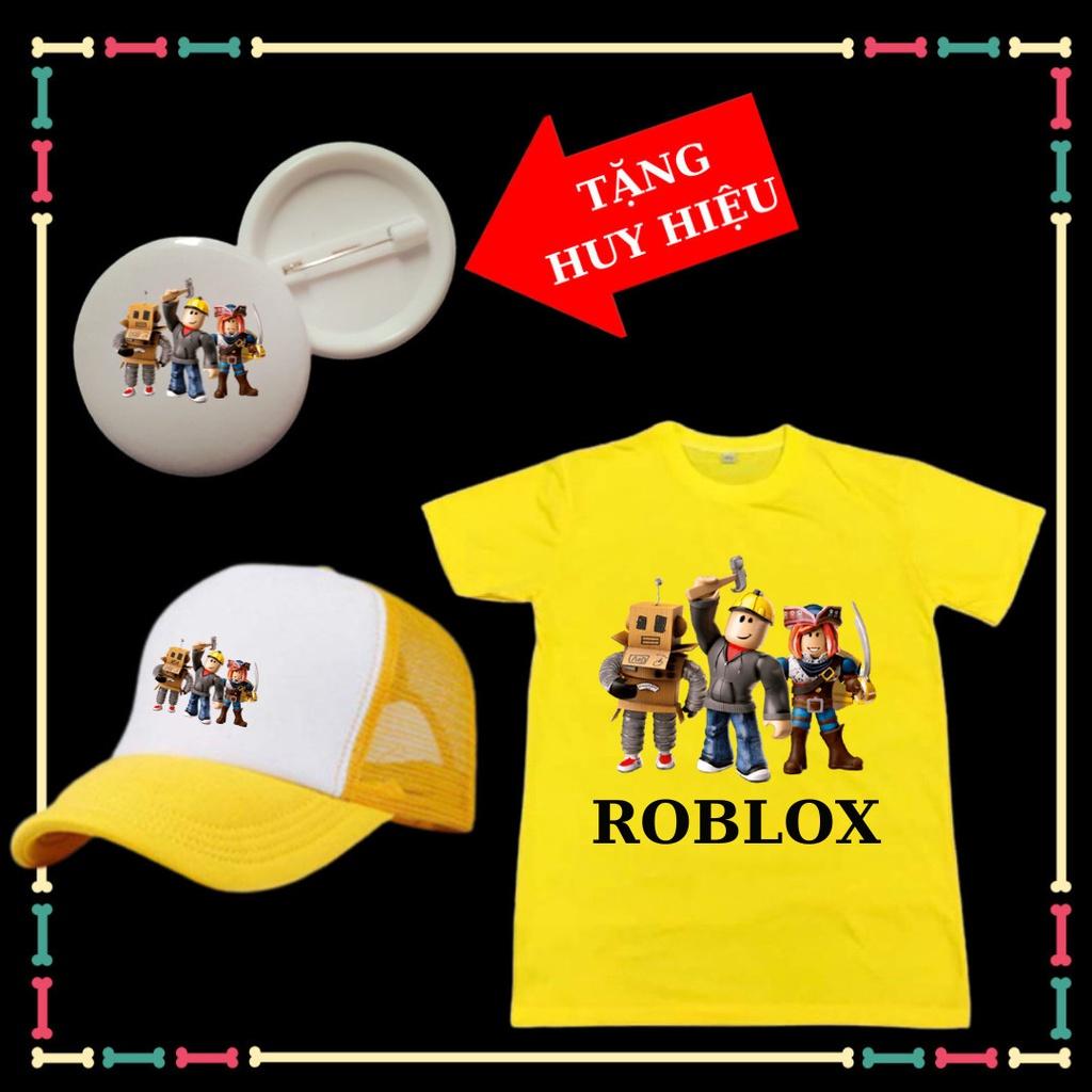 Set Áo phông trẻ em Roblox đủ size áo từ 10kg đến 90kg, kèm Mũ lưỡi trai cho bé, kèm huy hiệu Roblox