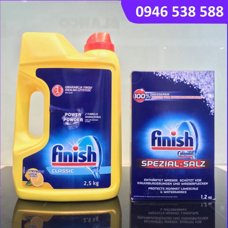 Combo Bột rửa bát Finish 2.5kg + Muối Finish 1.2kg