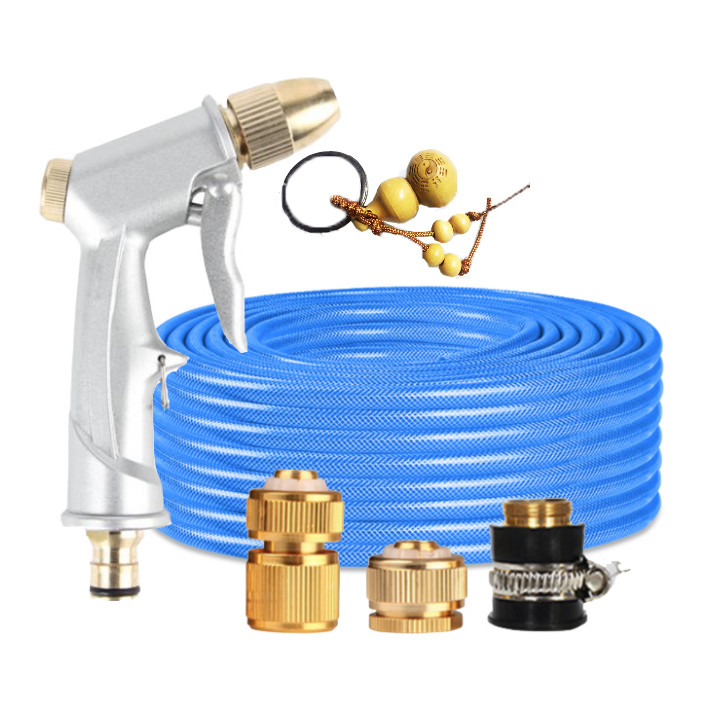 Bộ dây vòi xịt nước rửa xe,tưới cây đa năng,tăng áp 3 lần,loại 3m, 5m 206701 đầu đồng,cút đồng+ tặng móc khoá