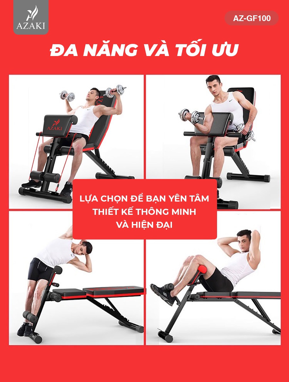 Ghế Tập Tạ Đa Năng Azaki GF100