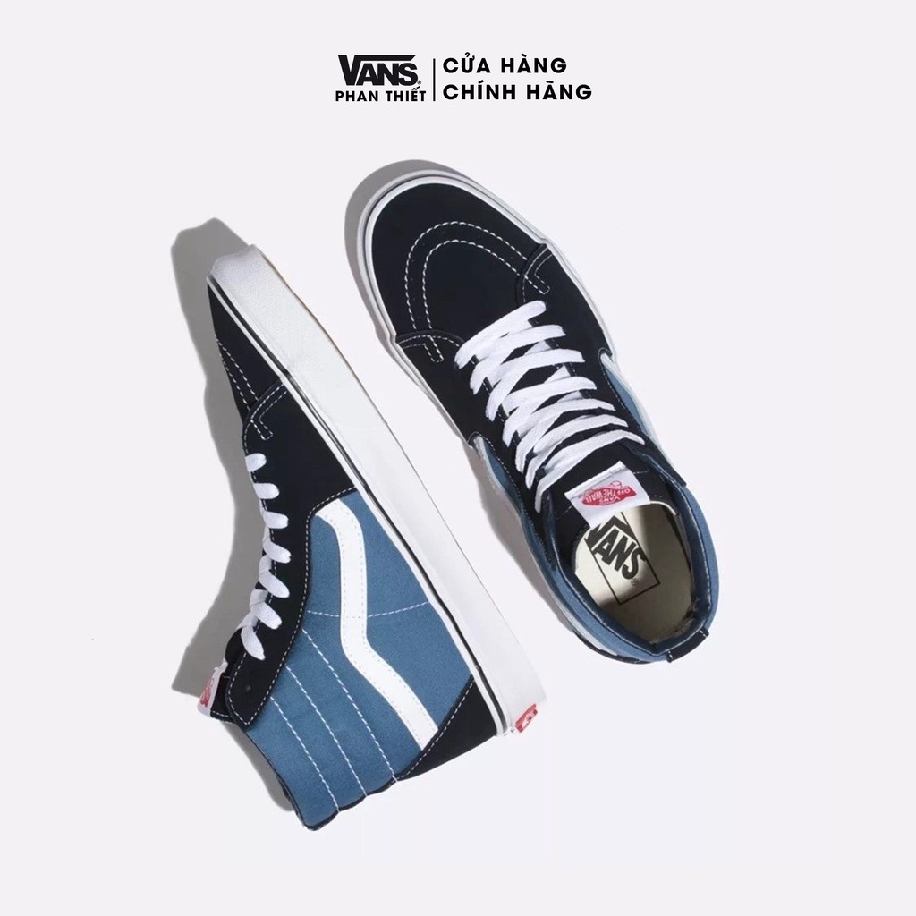 Giày Sneaker Vans Unisex cổ cao màu đen cổ điển - Vans Sk8 Hi Black White - VN000D5IB8C