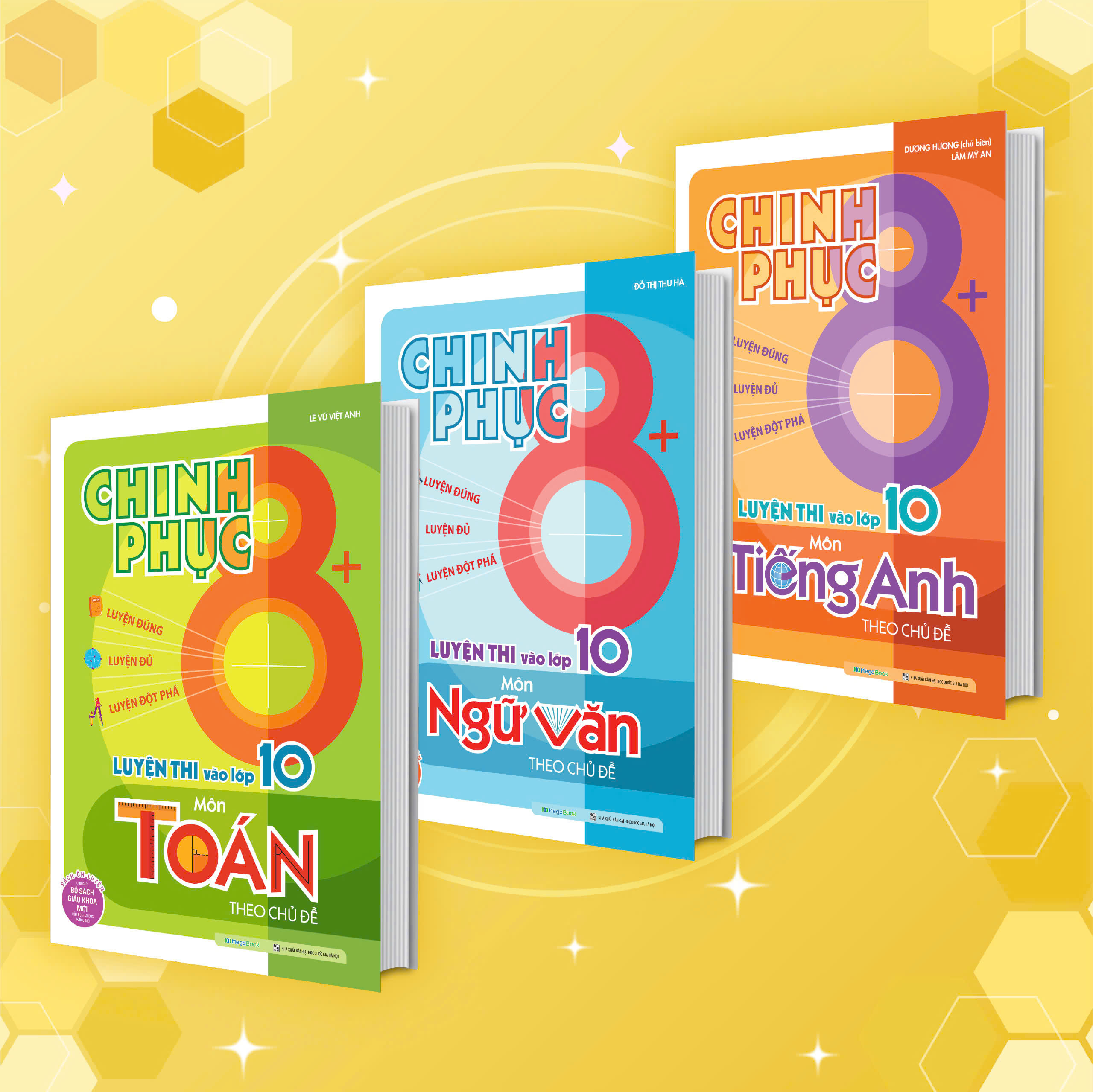 Combo Chinh phục 8+ luyện thi vào lớp 10 môn Toán - Văn - Anh (sách ôn luyện cho các bộ sách giáo khoa mới)