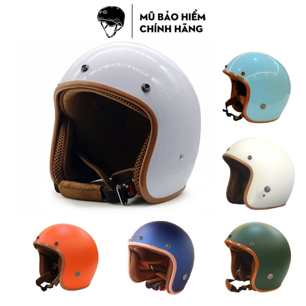 Mũ bảo hiểm 3/4 HT Helmet HP03 thời trang, cá tính, nhiều màu, Freesize ( 55-58.5cm) - Hàng chính hãng