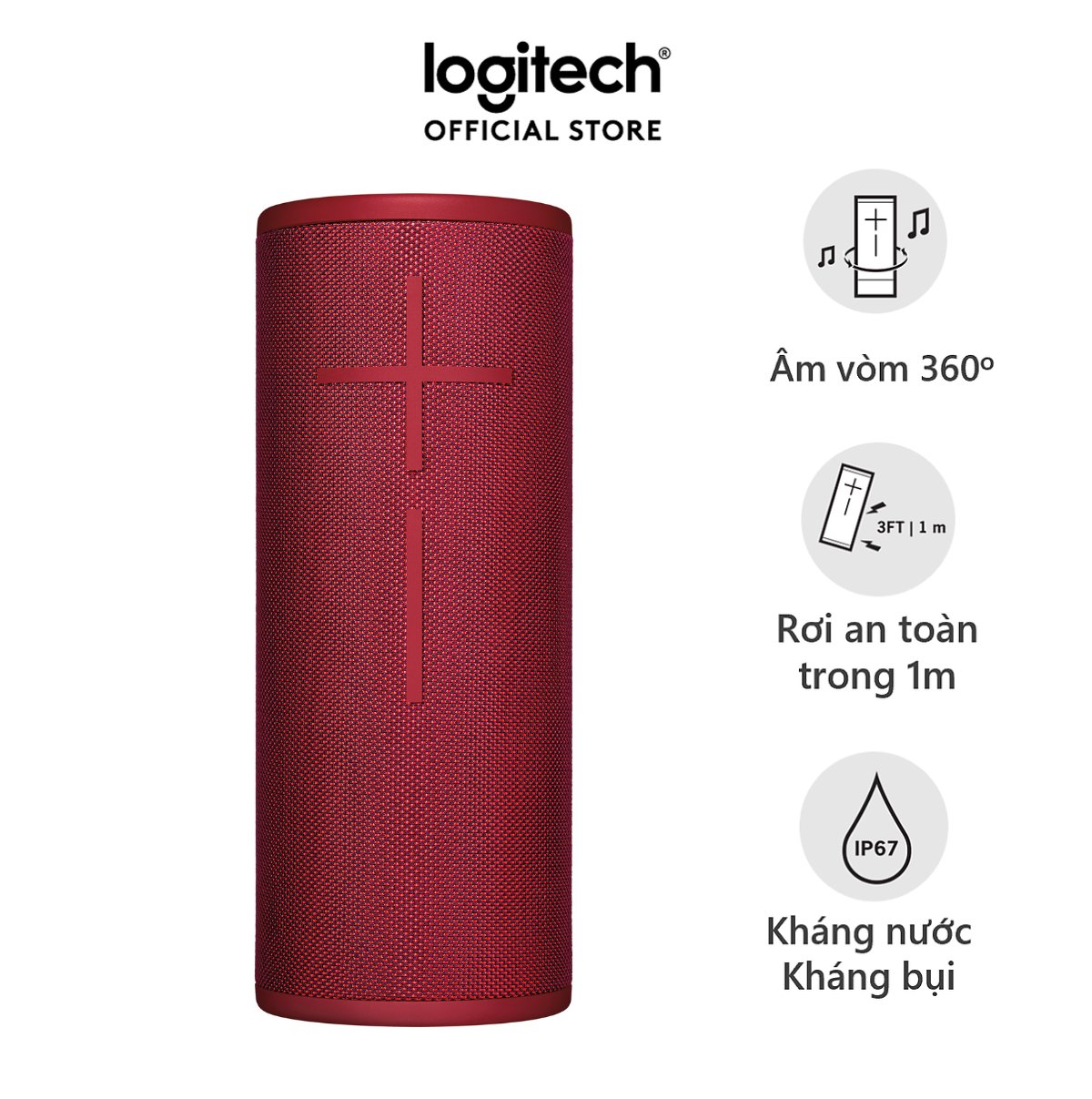 Loa di động Bluetooth Ultimate Ears BOOM 3 - âm thanh sống động 360 độ, kháng nước và bụi IP67, không dây 45m - Hàng chính hãng