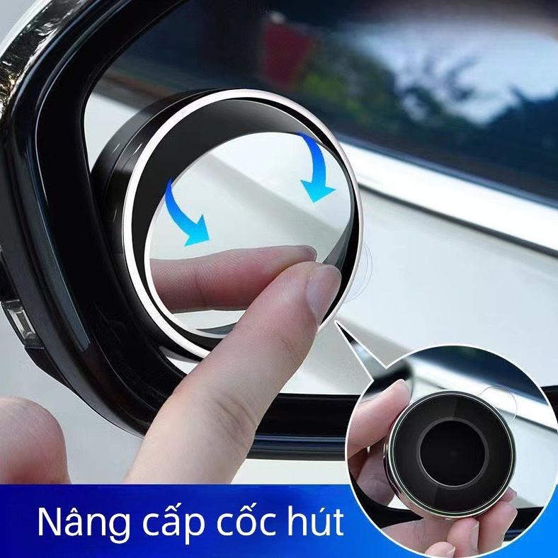 Bộ 2 Gương cầu lồi xoay 360 mini , đế hút kính gắn gương hậu ô tô, xe hơi, nhỏ gọn, tăng góc nhìn quan sát hiệu quả