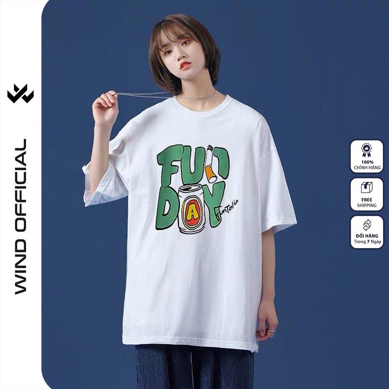 Áo thun tay lỡ Wind phông unisex form rộng FUNDAY nam nữ oversize ulzzang