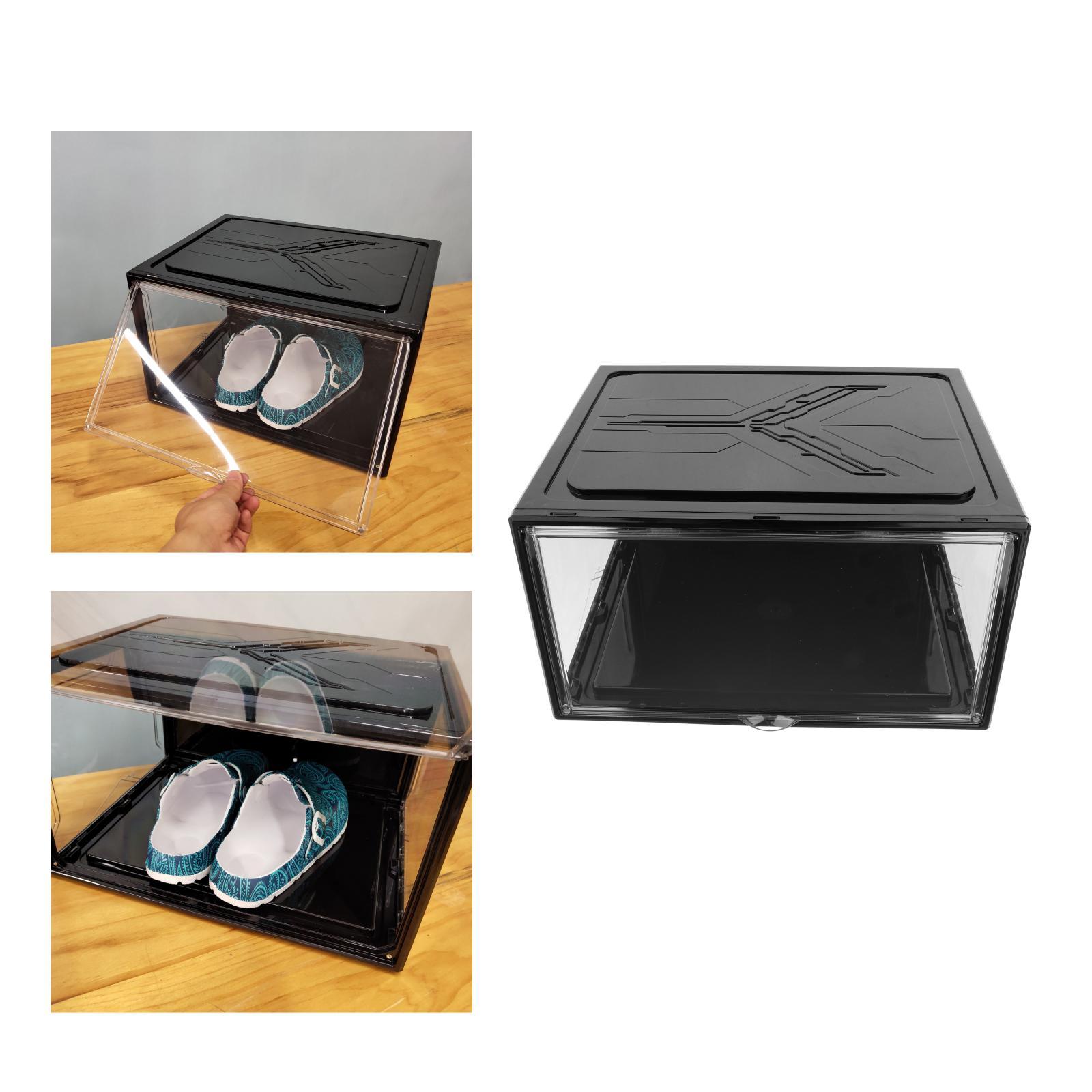 Shoe Box, Shoe Storage Boxes Clear Plastic Stackable, Shoe Organizer Containers with Lids for Women/Men