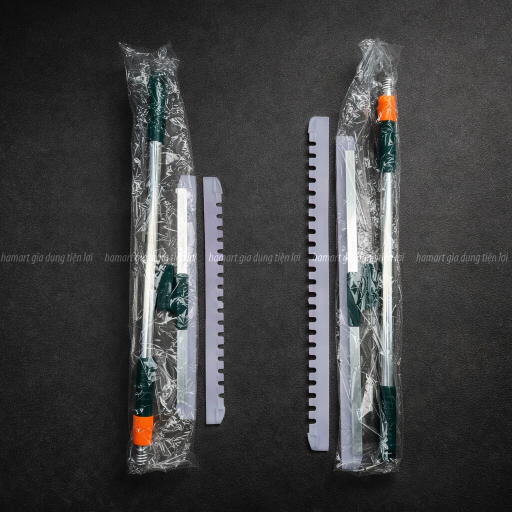 Chổi Gạt Nước Sàn Nhà Silicone Lau Kính Cán Dài Đa Năng Hamart Xoay 180º Quét Tóc Gầm Giường Khe Ghế