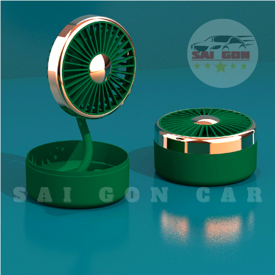 Quạt mini văn phòng động cơ kép mạnh mẽ, dây nguồn USB, xài điện 12V , quạt có thể xoay 360 độ và gấp gọn.