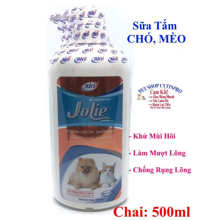 SỮA TẮM CHÓ MÈO Bio Jolie Khử mùi hôi Giúp lông siêu mượt Chống rụng lông CHAI 500ML Xuất xứ Việt Nam