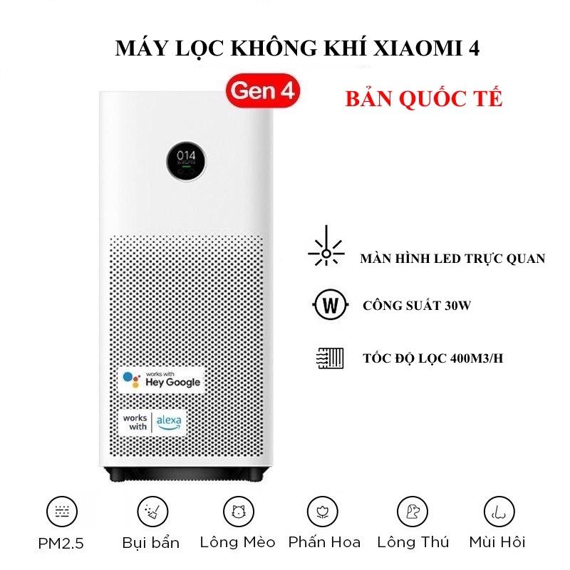 Máy lọc không khí Xiaomi Air Purifier 4 bù Ion âm, Ion hóa không khí, lọc hiệu quả bụi mịn và phấn hoa - Hàng nhập khẩu