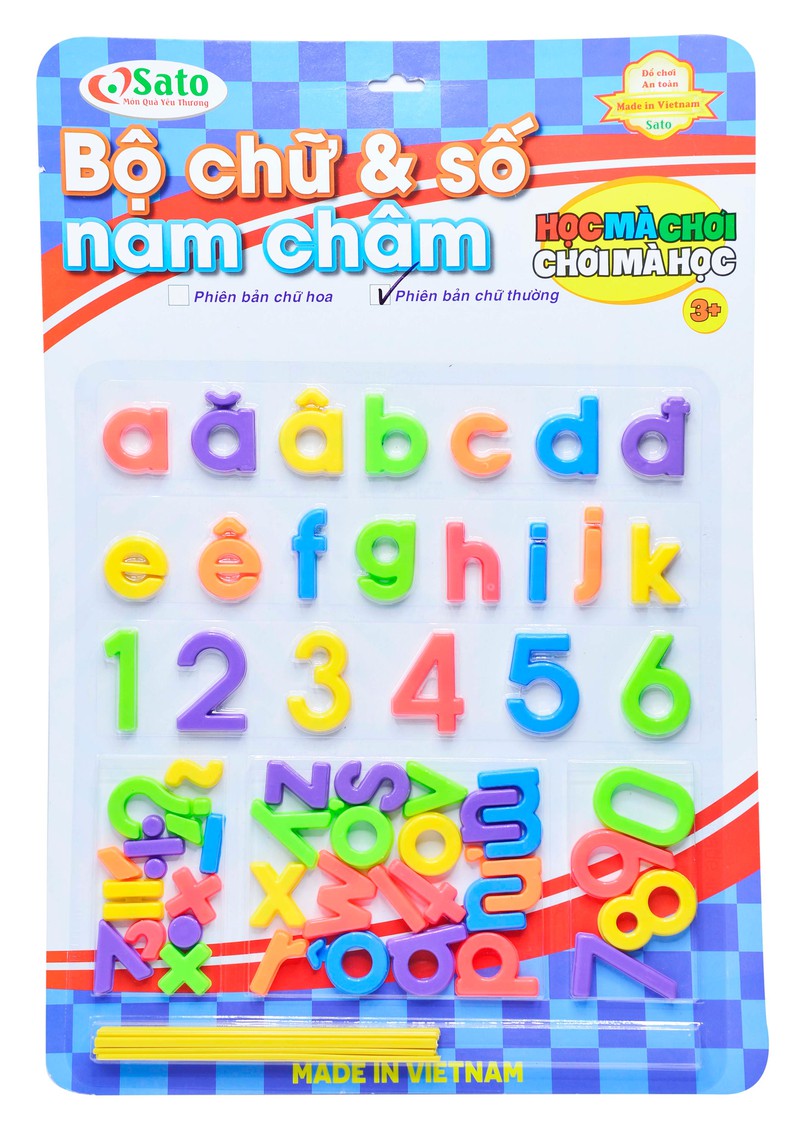 Đồ Chơi Giáo Dục, Vỉ Học Chữ Cái In Thường Và Số Nam Châm Bằng Nhựa Kèm Que Tính Cho Bé
