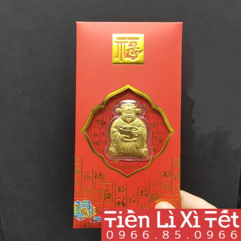 Phong bao lì xì thần tài làm vật phẩm đồ thờ cúng may mắn lấy lộc Bao đẹp mẫu mới 2022