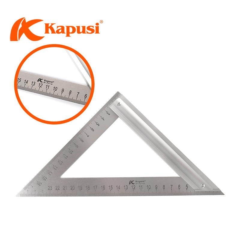 Thước ke góc vuông nhôm Kapusi Nhật Bản 30cm thiết kế livo, nhôm trắng chống gỉ k2648