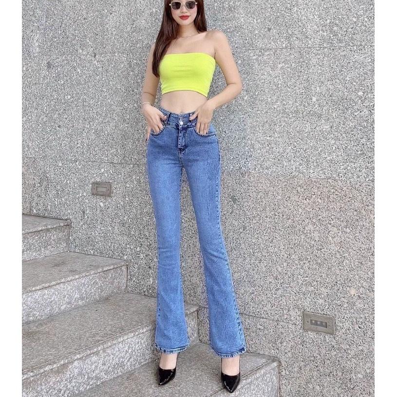 Quần Jean Nữ LƯng Cao Co Giãn 2 Nút Mau Xám Đẹp Store 257