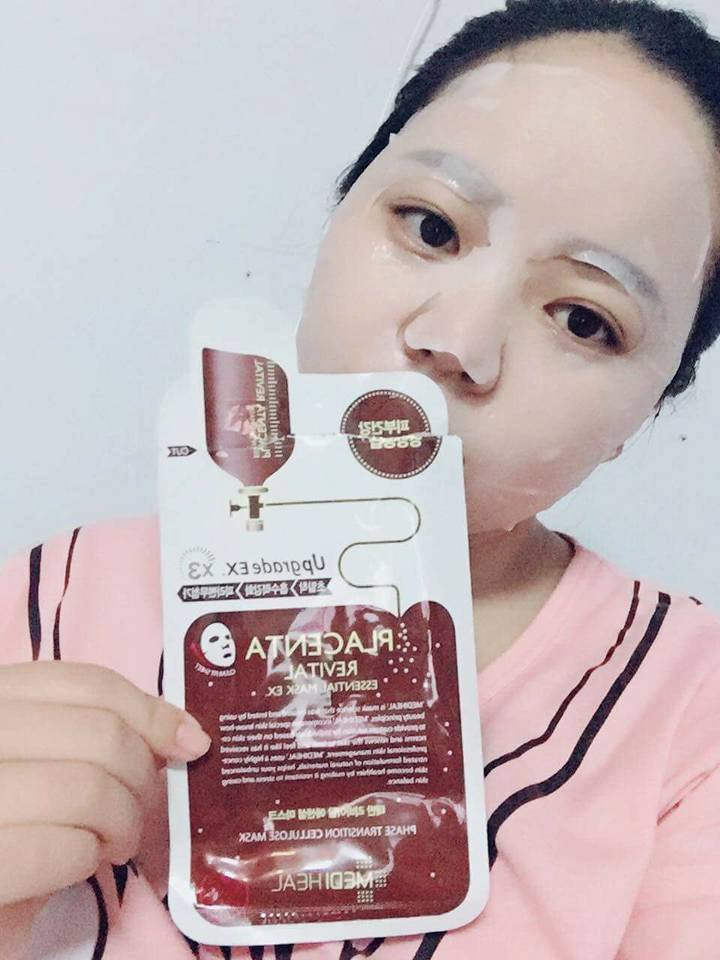 Mặt nạ nhau thai cừu tăng độ đàn hồi và chống lão hóa da Mediheal Placenta Revital Essential Mask Ex