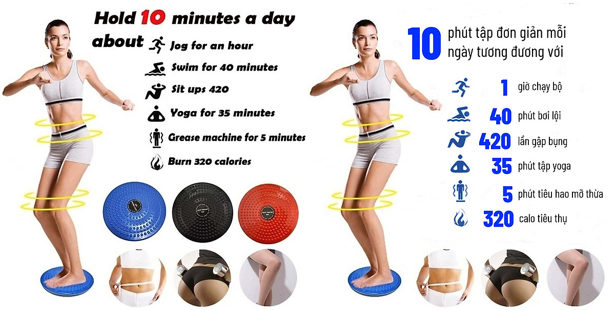 Đĩa xoay eo tập thể dục 360 độ bàn xoay tập cơ bụng cho eo thon tại nhà và phòng gym có hạt massage bàn chân, Đĩa Xoay Tập Eo - Bàn Xoay Tập Eo - Đĩa Xoay Eo Giảm Cân - Bàn Xoay Eo Tập Thể Dục Hiệu Quả, dụng cụ thể thao - Chính hãng dododios