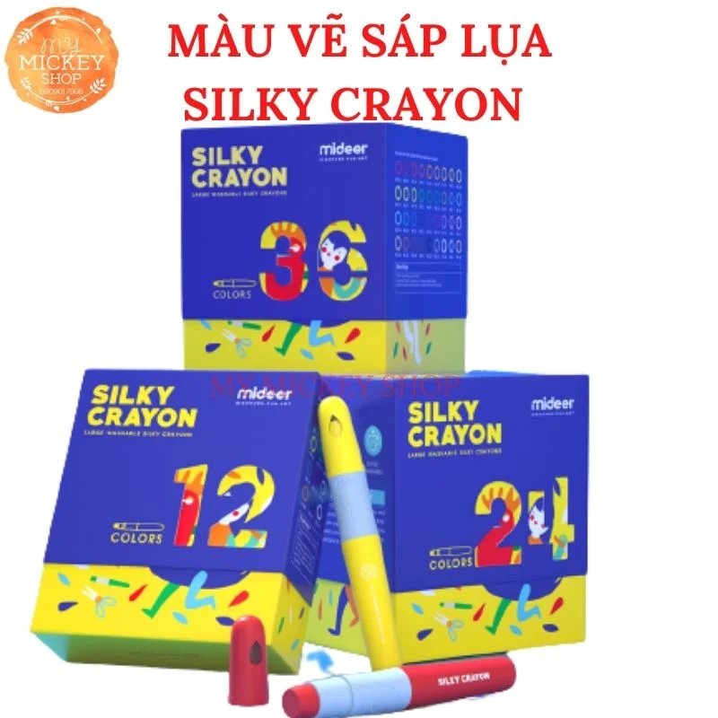 Bút Sáp Vặn Bộ 36 Màu Mềm Mượt - Vẽ Đa Năng Dễ Tẩy Rửa - Mideer silky crayon 36 colours